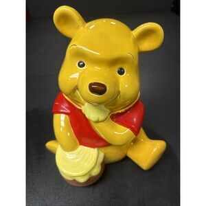 Vintage Winnie the Pooh w Honey Pot Ceramic Cookie Jar Disney 11" Tall